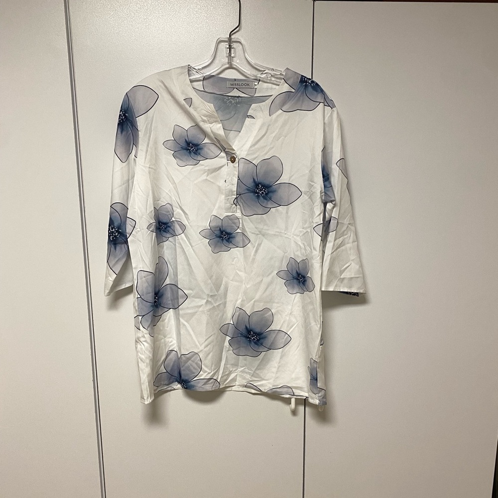 MISSLOOK Half sleeve Linen blouse